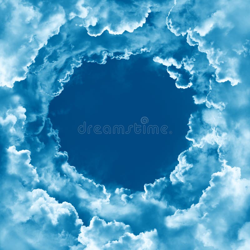 niebo z lekkimi chmurami Chmurna granica, round rama, szablon Religii pojęcia nieba nadziemski tło Pokojowy natury tło