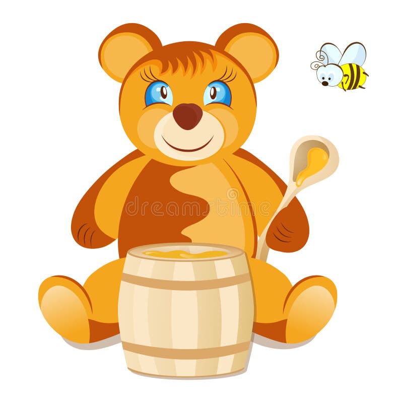 Медведь с медом. Мишка с банкой меда. Медвежонок с банкой меда. Медвежонок с бочонком меда.