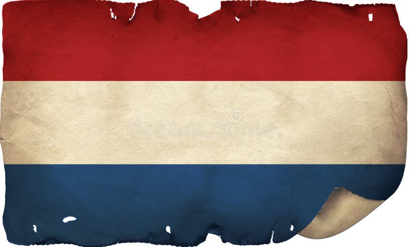Niederländische Flagge für altes Papier lizenzfreie stockfotos