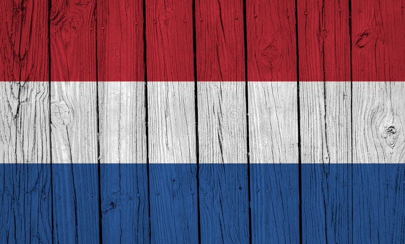 Niederländische Flagge über Holzplanks lizenzfreies stockfoto