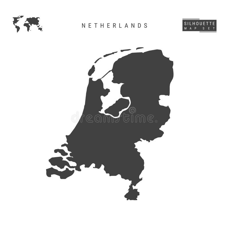 Niederländische Vektor-Karte lokalisiert auf weißem Hintergrund Hoch-ausführliche schwarze Schattenbild-Karte von Holland stock abbildung Niederländische Vektor-Karte lokalisiert auf weißem Hintergrund Hoch-ausführliche schwarze Schattenbild-Karte von Holland stock abbildung