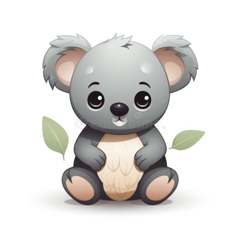 Niedlicher Karikatur koala auf einer Nuss. Darstellung. generative Hilfe stock abbildung