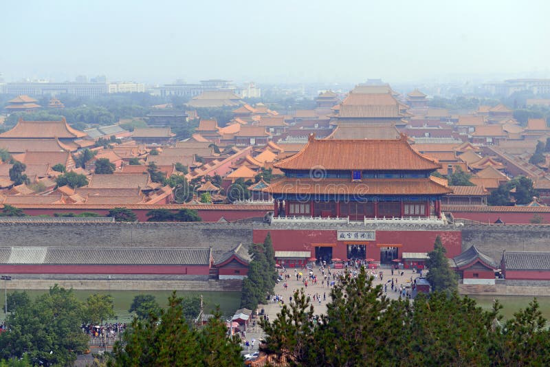 Niedozwolony miasto za plac tiananmen w stolicie, Pekin, Chiny zdjęcia royalty free Niedozwolony miasto za plac tiananmen w stolicie, Pekin, Chiny zdjęcia royalty free