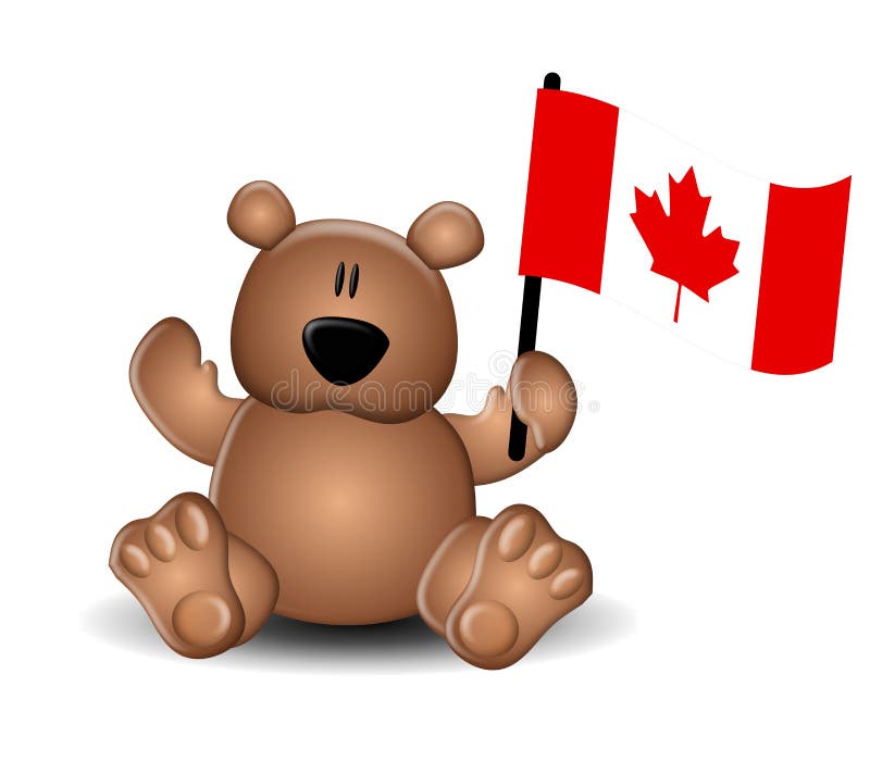 niedźwiedź Canada dnia teddy flagę ilustracja wektor niedźwiedź Canada dnia teddy flagę ilustracja wektor
