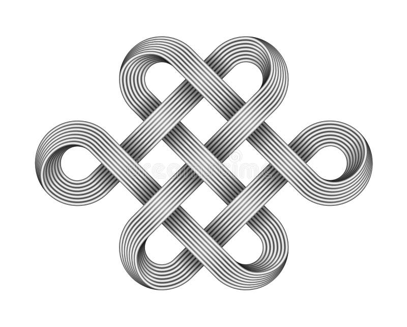 Niekończący się kępka robić krzyżujący metali druty symbol buddyjski również zwrócić corel ilustracji wektora ilustracji