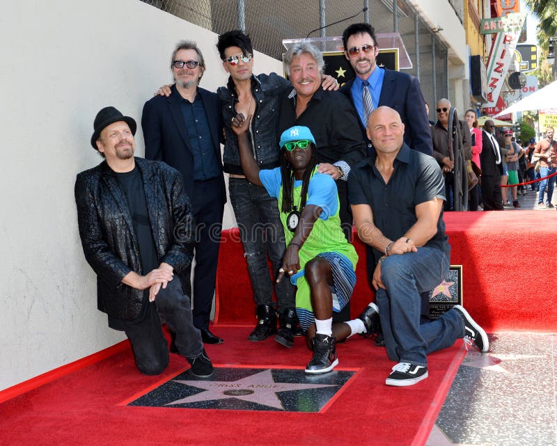 LOS ANGELES, CA - July 20, 2017: The Amazing Johnathan, Gary Oldman, Criss Angel, Tony Orlando, Lance Burton, Randy Couture, Flavor Flav at the Hollywood Walk of Fame Star Ceremony honoring illusionist Criss Angel. LOS ANGELES, CA - July 20, 2017: The Amazing Johnathan, Gary Oldman, Criss Angel, Tony Orlando, Lance Burton, Randy Couture, Flavor Flav at the Hollywood Walk of Fame Star Ceremony honoring illusionist Criss Angel