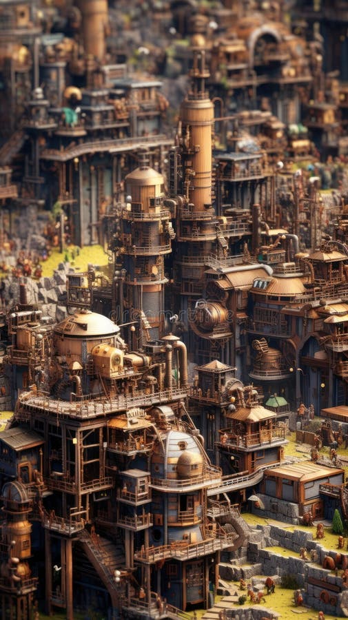 Niesamowity cud : przechylna wizja skomplikowanej megabazy faktorio. Zanurz się w czarującym świecie factorio, korzystając z tej niezwykłej fotografii, która pokazuje przechylny widok na ogromną i starannie zaprojektowaną megabazę. bokeh render dodaje odrobinę sztuki, tworząc zapamiętane tło zamazanych świateł. przygotuj się na zachwyt przez zawiłe szczegóły i wymyślone struktury, które tworzą tę niezwykłą megazę faktorio. od