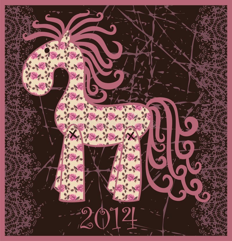 nieuw het jaarpaard van 2014. royalty-vrije illustratie nieuw het jaarpaard van 2014. royalty-vrije illustratie