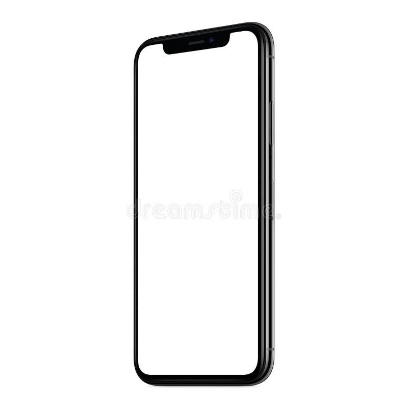 Nieuw modern lichtjes geroteerd smartphonemodel CW geïsoleerd op witte achtergrond stock illustratie Nieuw modern lichtjes geroteerd smartphonemodel CW geïsoleerd op witte achtergrond stock illustratie