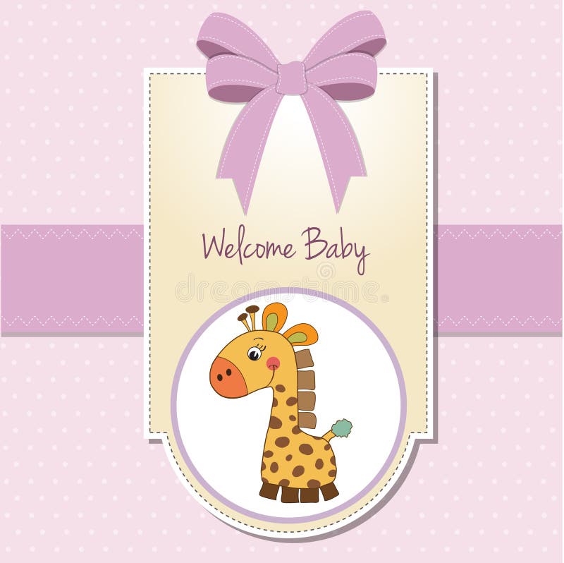 Nieuwe de aankondigingskaart van het babymeisje vector illustratie Nieuwe de aankondigingskaart van het babymeisje vector illustratie