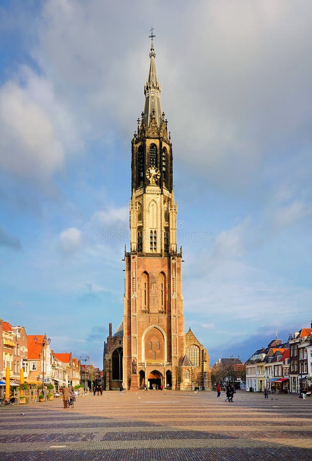 Oude Nieuwe Kerk Delft Oude kerk in Delft stock afbeelding. Image of blauw, monument - 27351223
