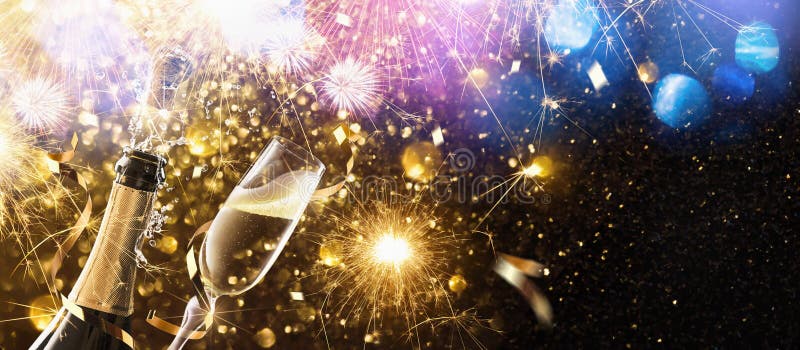 Nieuwjaar` s Vooravond met champagne