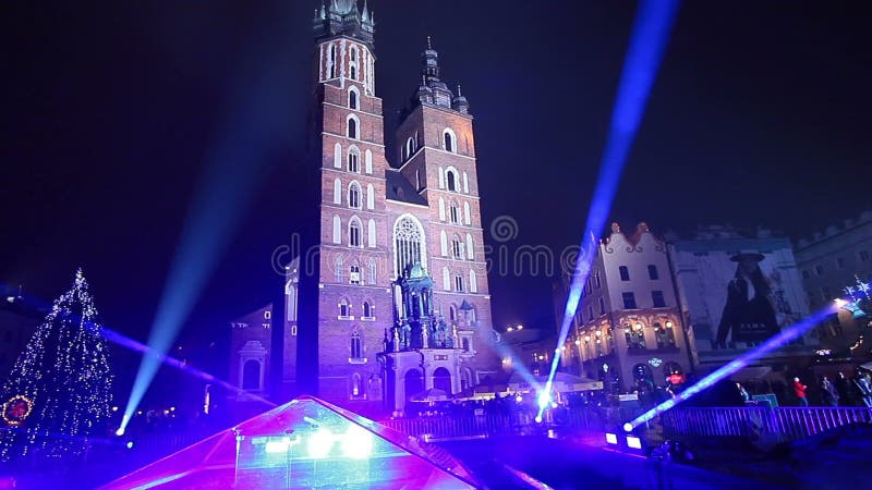 Nieuwjaarsspotlight, Krakau, Polen