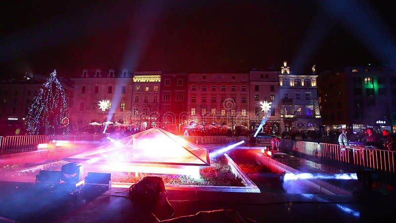 Nieuwjaarsspotlight, Krakau, Polen