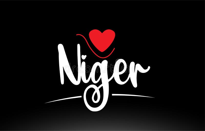 Niger country text typography logo icon design on black background royalty free illustration