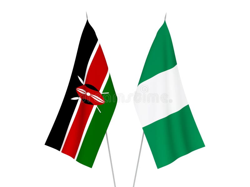 Nigeria and Kenya flags stock illustration. Illustration of textile