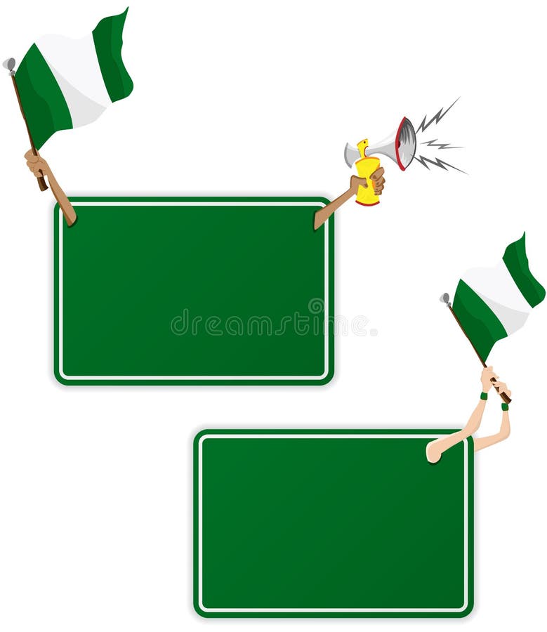 Nigeria Sport Message Frame with Flag.