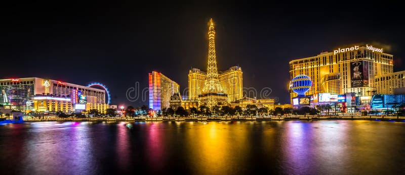 Nigh life and city skyline in las vegas nevada