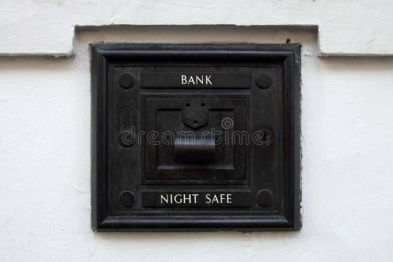 Night bank deposit safe stock photo. Image of steel, vaulted 21318394