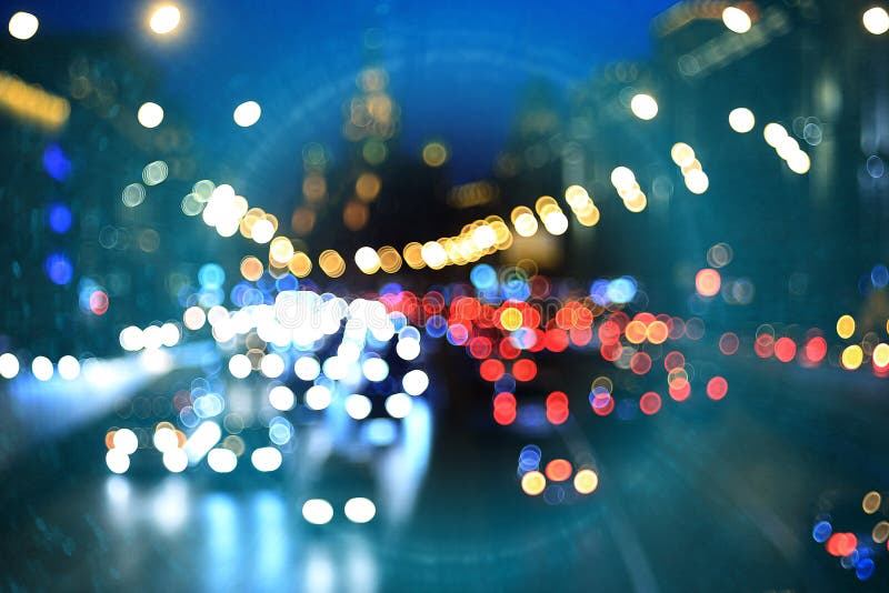 Blurry City Lights on a Street in Paris Stock Image Image of dark