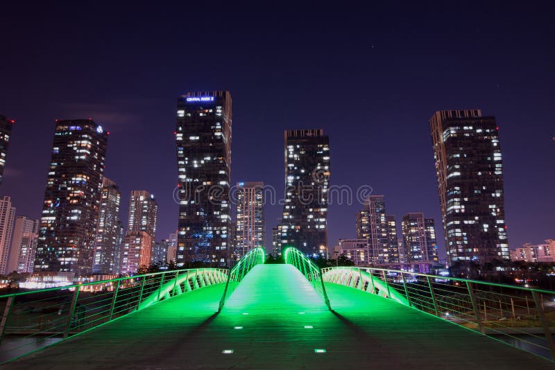 Night city editorial photography. Image of central, tower 47945872