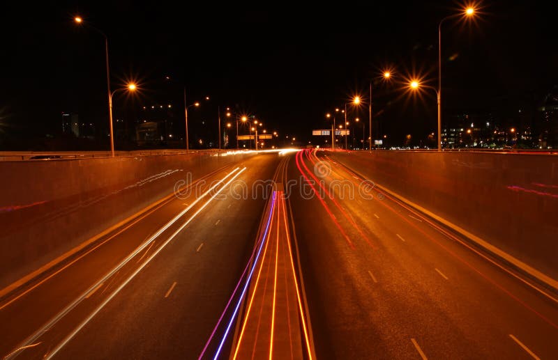 Traffic lights at night stock image. Image of intersection - 6264001