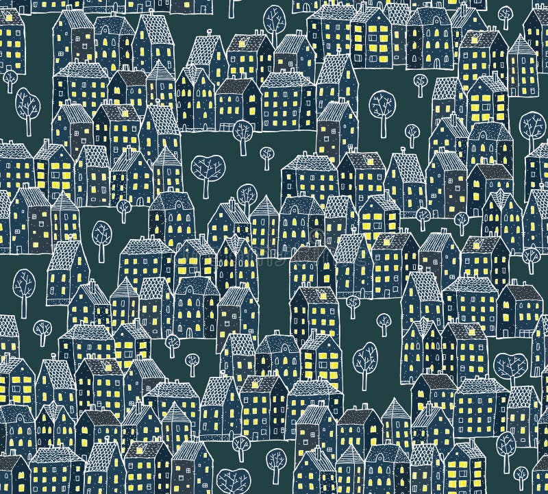 Night City Illustration is seamless pattern (repeated) made of differnet houses set. Illustration is in eps8 mode!. Night City Illustration is seamless pattern (repeated) made of differnet houses set. Illustration is in eps8 mode!