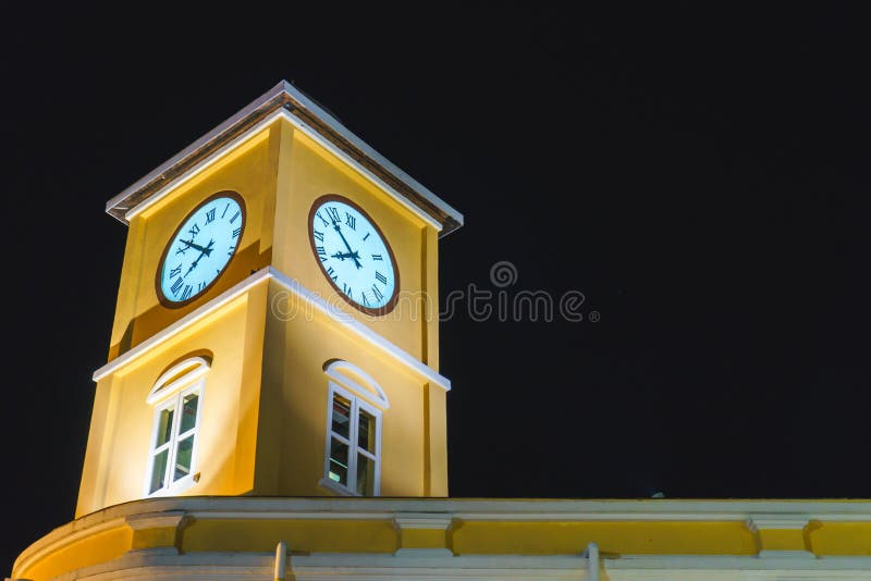 Night clock time stock image. Image of clock, digit, night 54248037