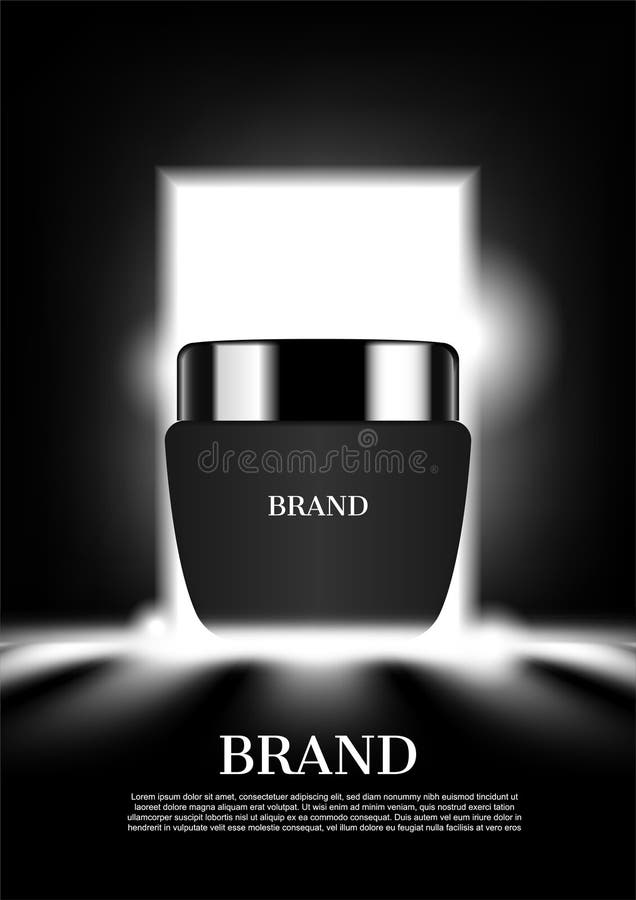 Night cream with door background, cosmetic ad.