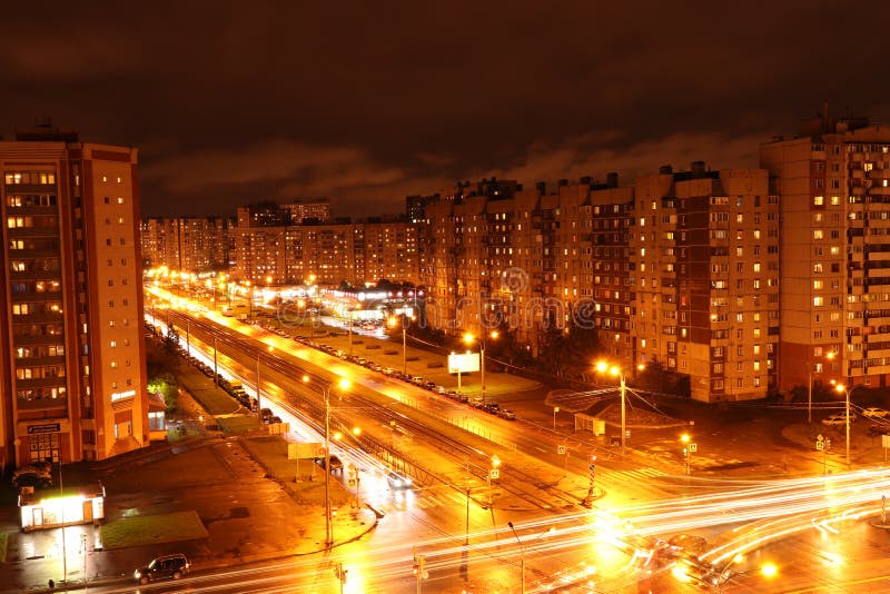 Night crossroad traffic stock image. Image of night, stop - 1832063