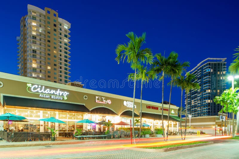 Night Image Restaurants Hallandale Beach FL Editorial Photo Image of