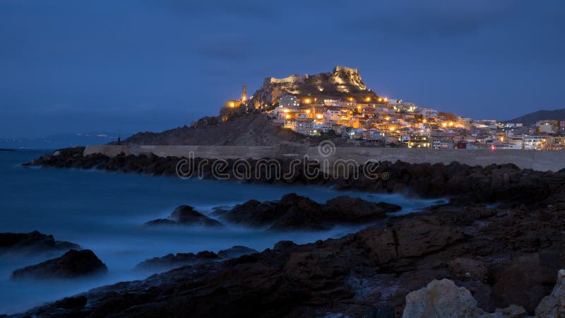 Night landscape of Castelsardo