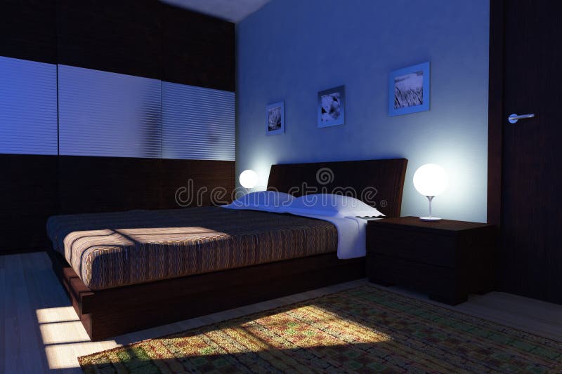Bedroom Night Scene Stock Illustrations – 3,129 Bedroom Night Scene