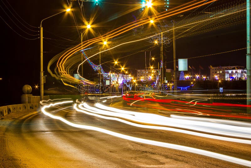 Night Motion on Urban Streets Stock Image Image of illumination
