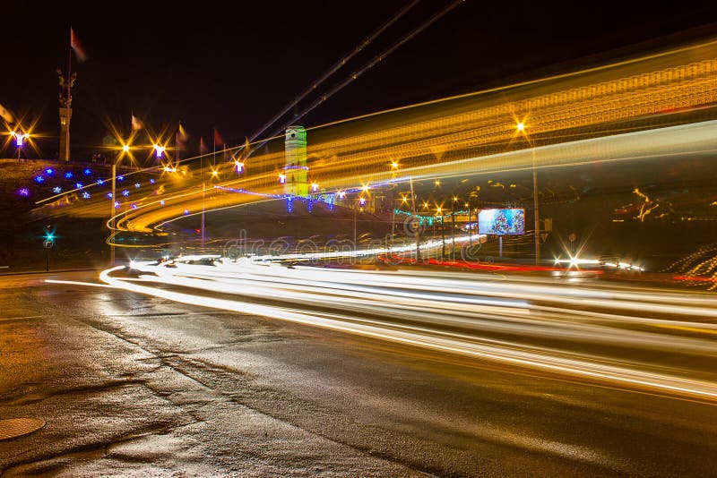 Night Motion on Urban Streets Stock Image Image of lights, track