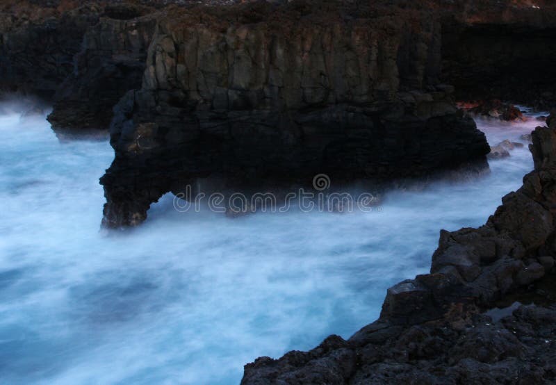 Night ocean stock photo