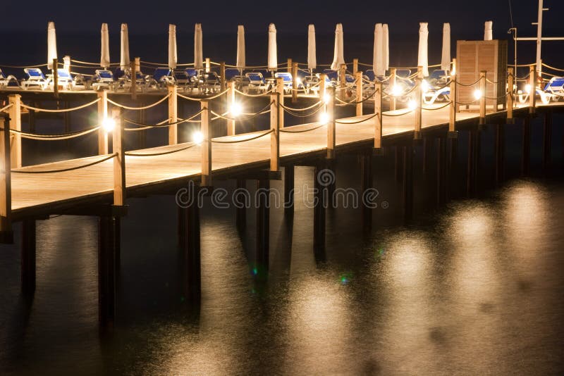 Night pier royalty free stock image
