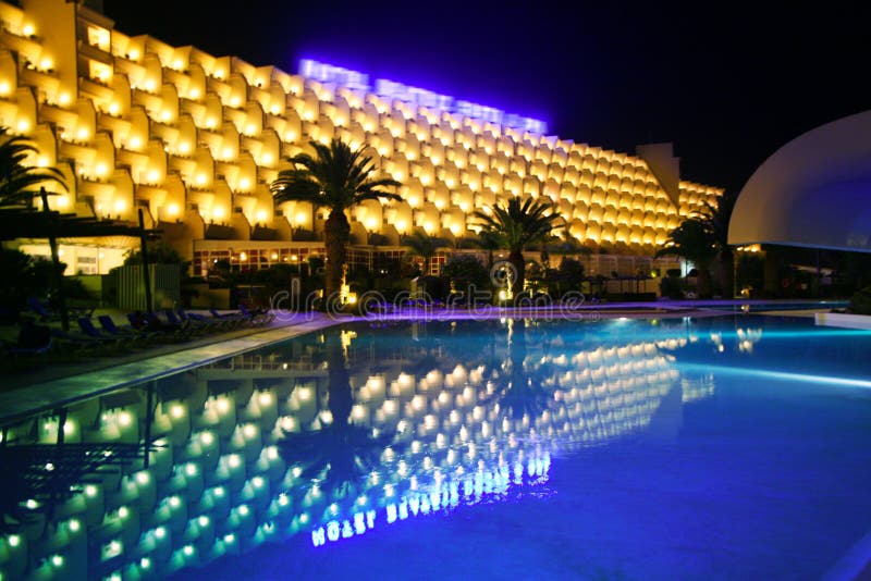 Night Pool in the luxury hotel