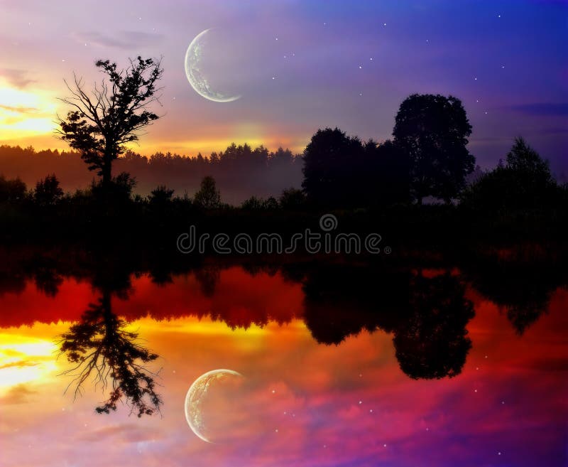 Background can use the Internet, print advertising and design. Grass night sky background illustrations
