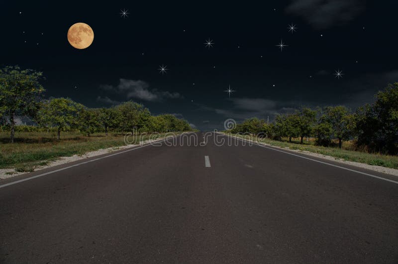 Night road stock photo. Image of destination, asphalt 8204088