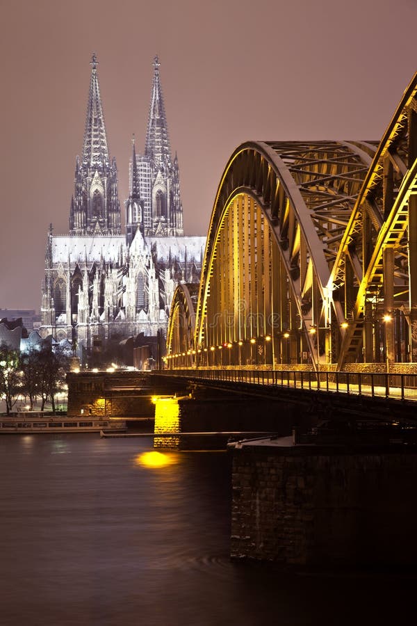 Night Scene of Cologne Germany Stock Image - Image of cologne, europe:  17783531