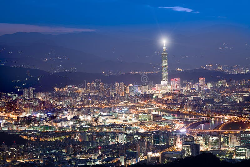 Night scenes of the Taipei city, Taiwan for BG use