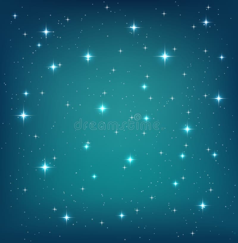 Night Sky Background with Glittering Stars Stock Vector - Illustration ...