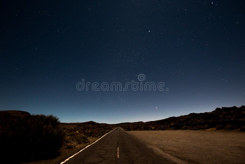 Night Sky Landscape at volcano Teide in Tenerife