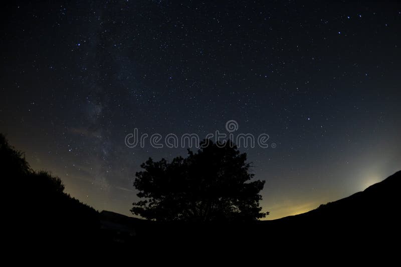 Nočná obloha s Mliečnou dráhou, Slovensko