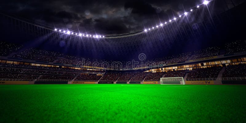 Night Stadium Arena Soccer Field Stock Photo - Image: 57869604