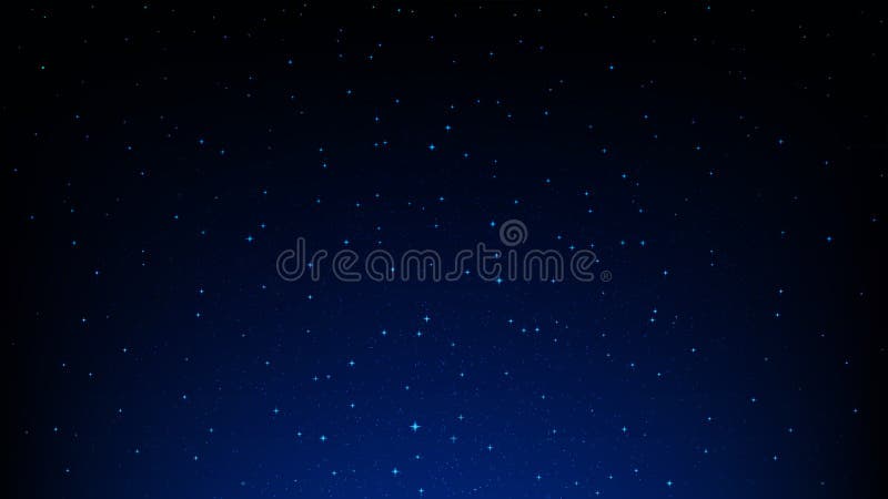 Night starry sky, dark blue space background with stars vector illustration