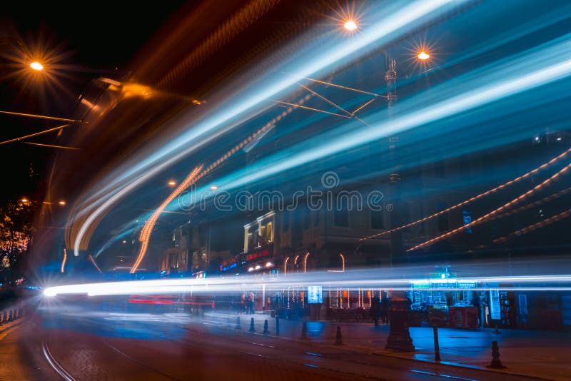 Night Streets of Istanbul. the Old City District in Istanbul is  Photographed at a Long Exposure Stock Image - Image of motion, europe:  180793435