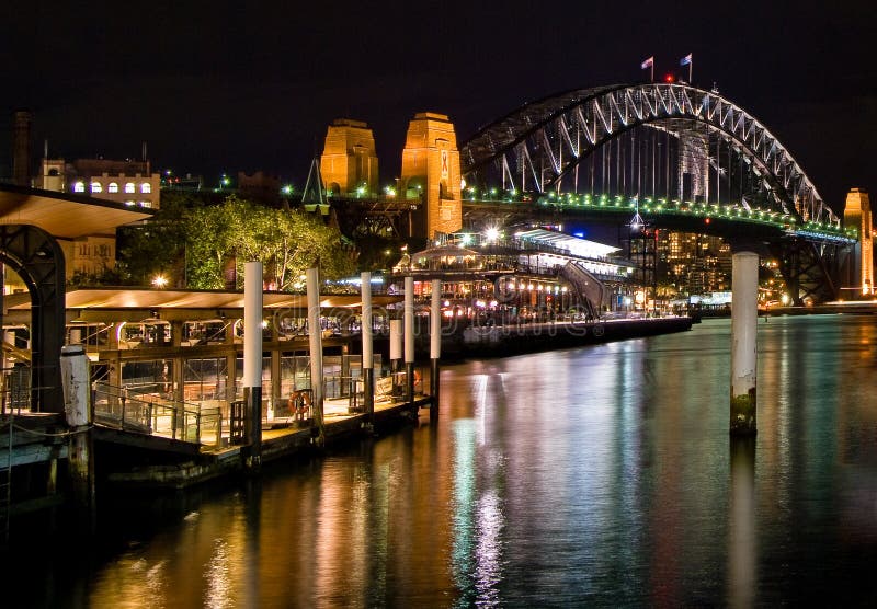 Sydney Harbour Bridge at Night Taken from Circular Quay. Sydney Harbour Bridge at Night Taken from Circular Quay