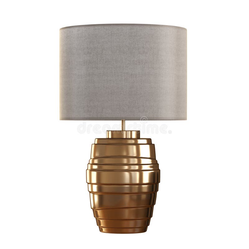 Night Table Lamp on a Metal Base on a White Background. 3d Rendering